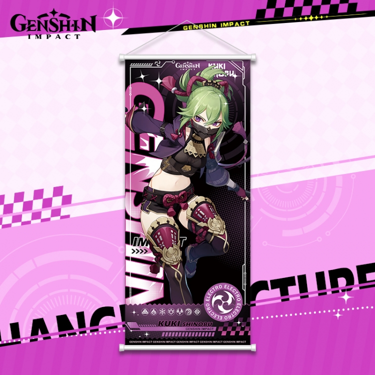 Genshin Impact White pole diffuse oil painting cloth hanging painting 30X70cm price for 2 pcs