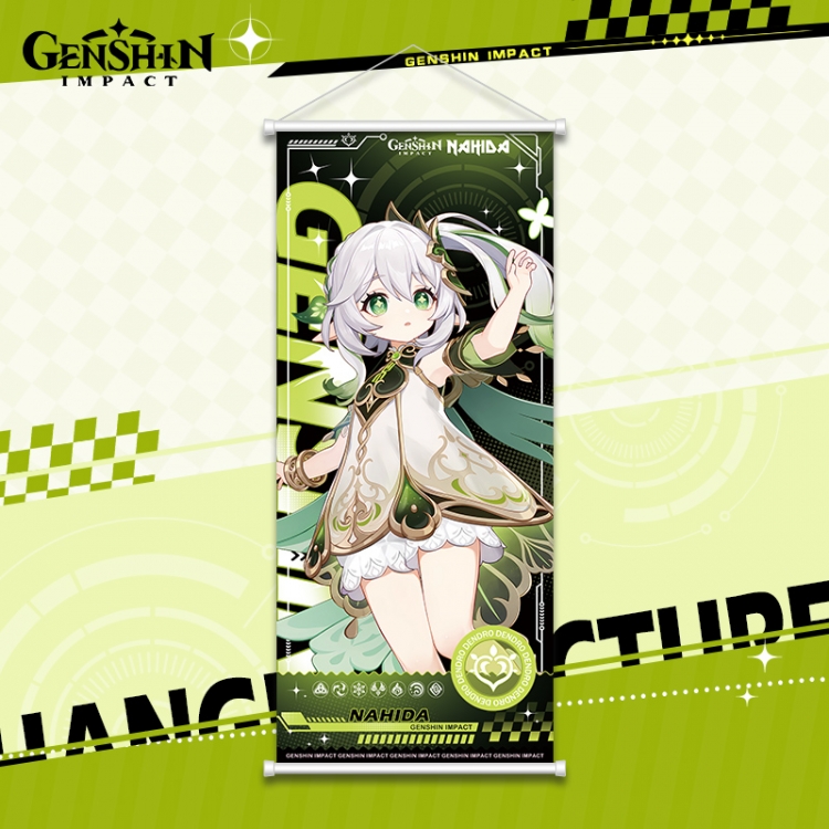 Genshin Impact White pole diffuse oil painting cloth hanging painting 30X70cm price for 2 pcs