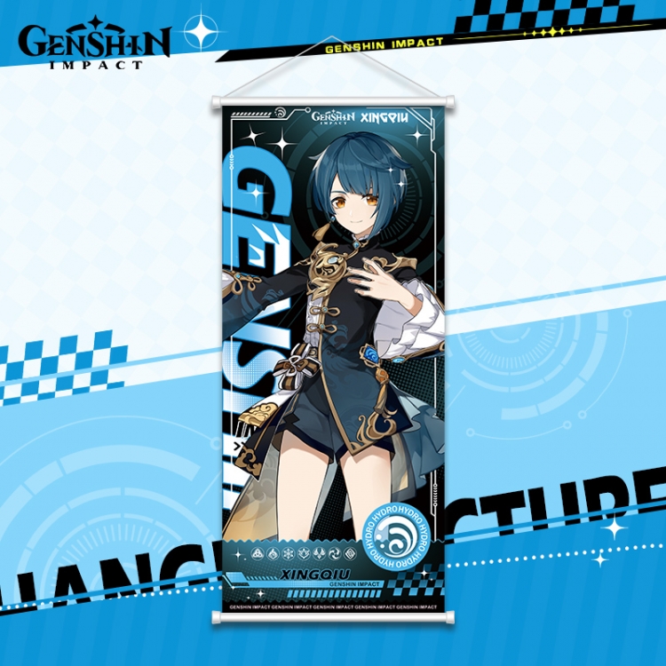 Genshin Impact White pole diffuse oil painting cloth hanging painting 30X70cm price for 2 pcs