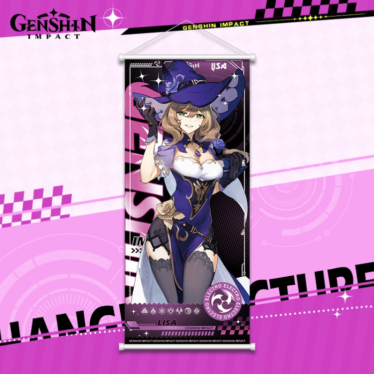 Genshin Impact White pole diffuse oil painting cloth hanging painting 30X70cm price for 2 pcs