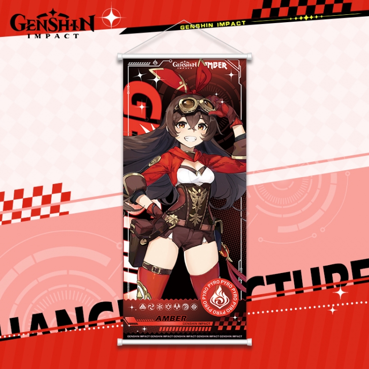 Genshin Impact White pole diffuse oil painting cloth hanging painting 30X70cm price for 2 pcs