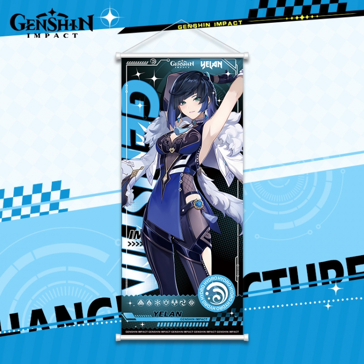 Genshin Impact White pole diffuse oil painting cloth hanging painting 30X70cm price for 2 pcs