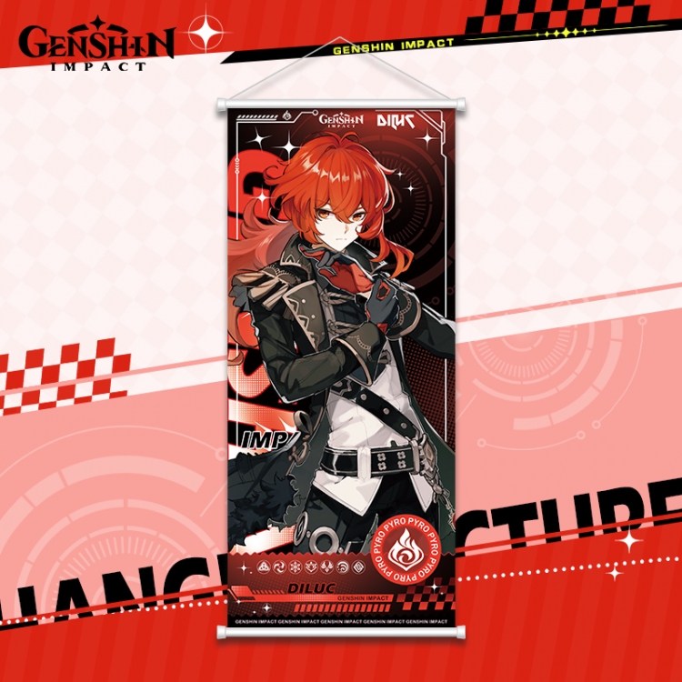 Genshin Impact White pole diffuse oil painting cloth hanging painting 30X70cm price for 2 pcs