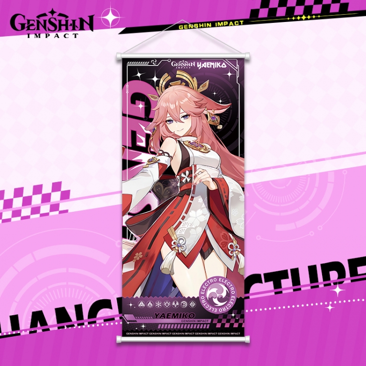 Genshin Impact White pole diffuse oil painting cloth hanging painting 30X70cm price for 2 pcs