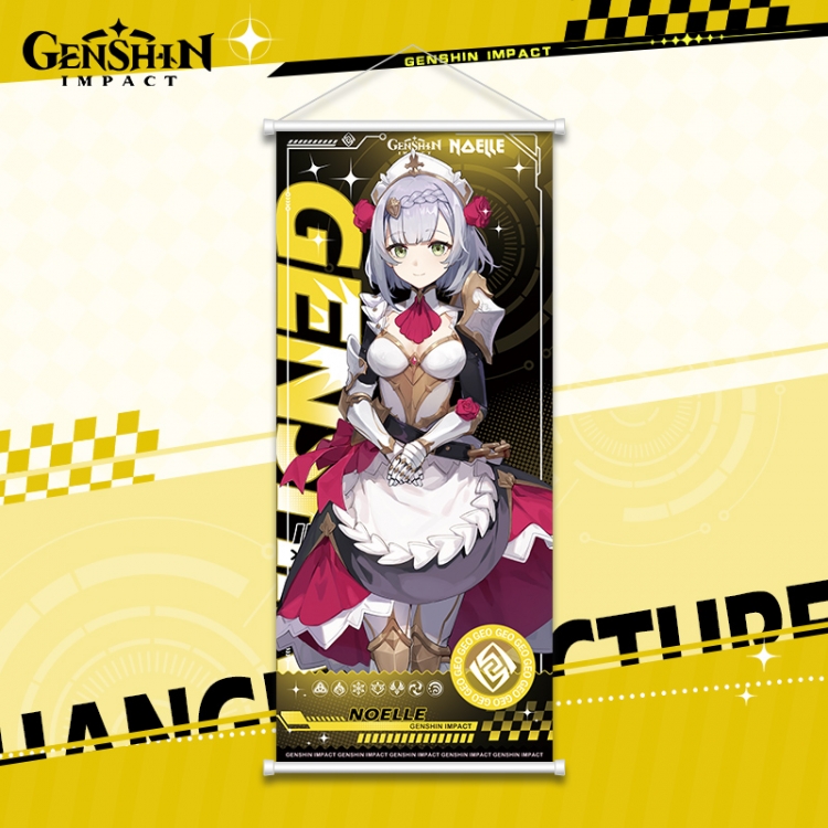 Genshin Impact White pole diffuse oil painting cloth hanging painting 30X70cm price for 2 pcs