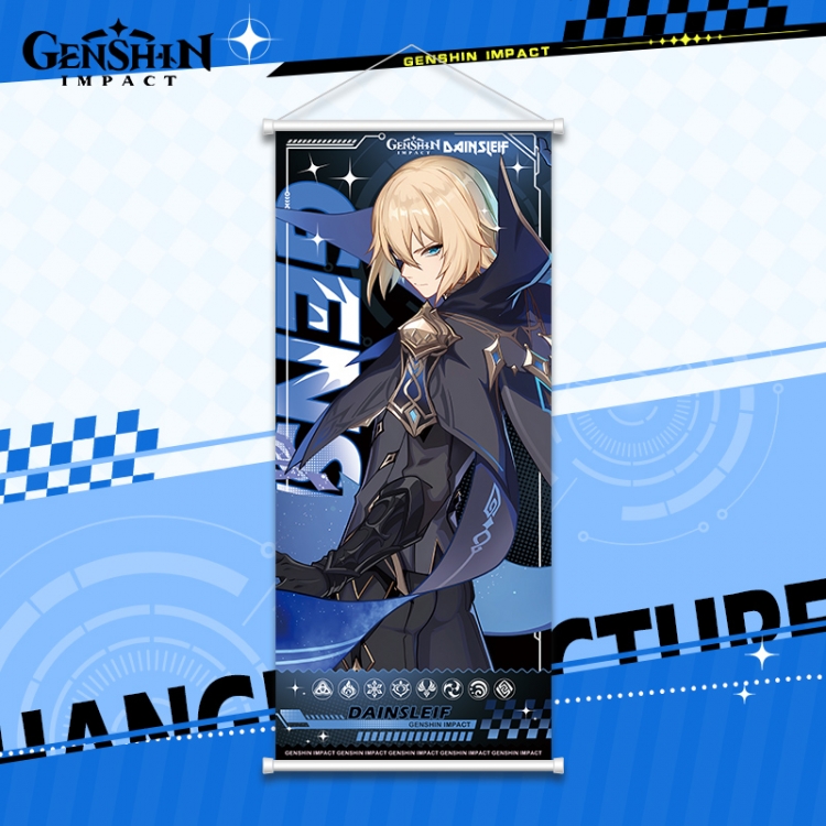 Genshin Impact White pole diffuse oil painting cloth hanging painting 30X70cm price for 2 pcs