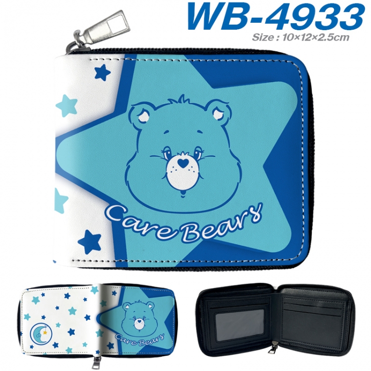Care Bears Anime color short full zip folding wallet 10x12x2.5cm WB-4933A