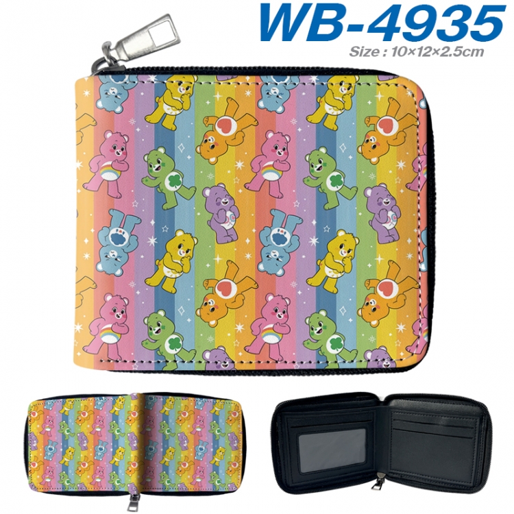 Care Bears Anime color short full zip folding wallet 10x12x2.5cm WB-4935A