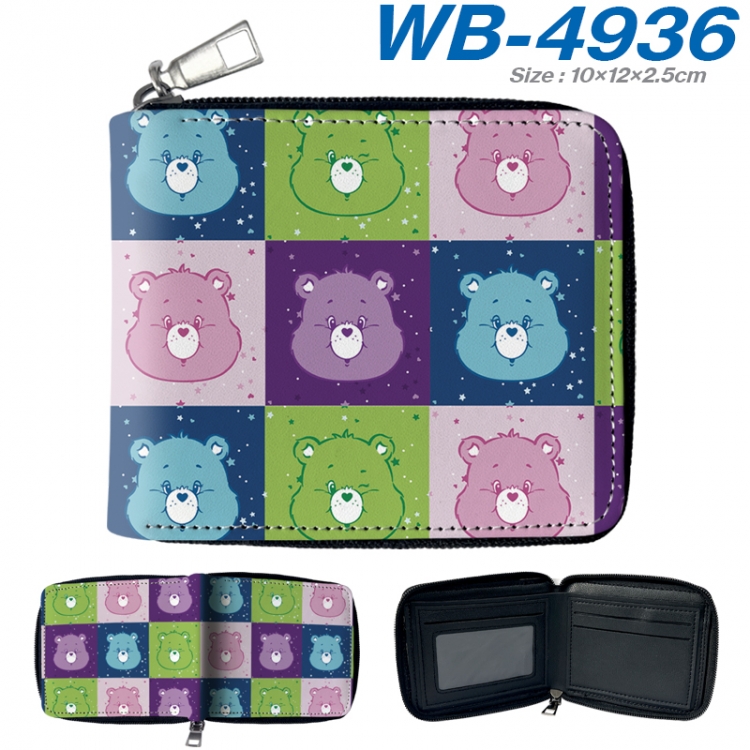Care Bears Anime color short full zip folding wallet 10x12x2.5cm WB-4936A