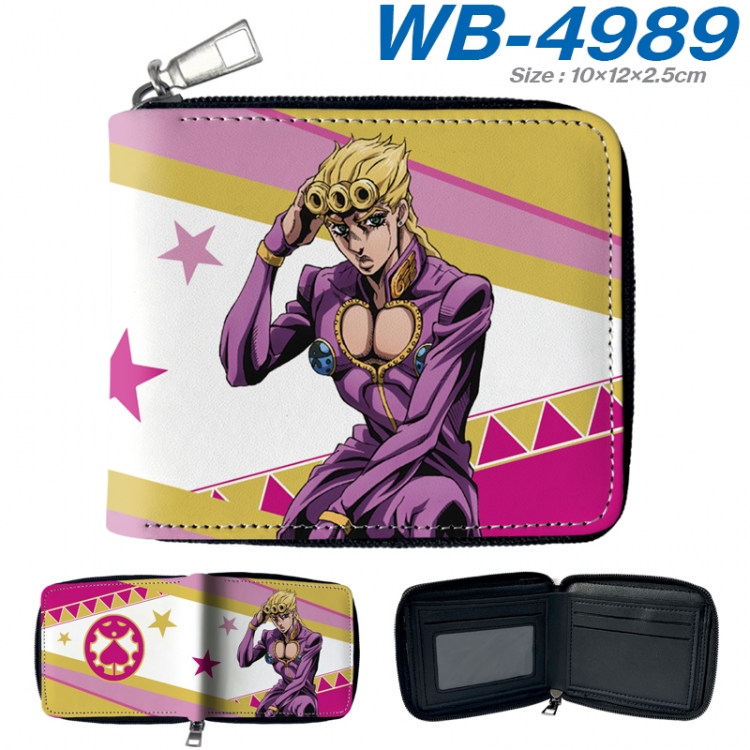 JoJos Bizarre Adventure Anime color short full zip folding wallet 10x12x2.5cm WB-4989A