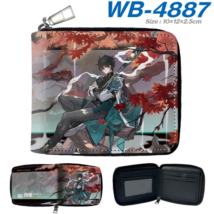 Honkai: Star Rail Anime color short full zip folding wallet 10x12x2.5cm WB-4887A