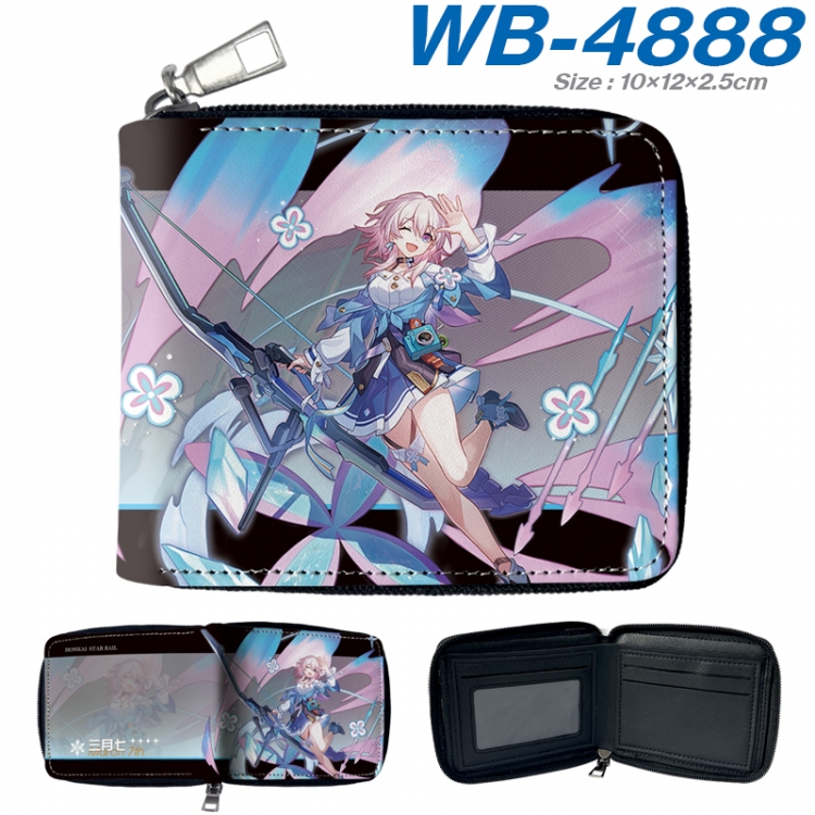 Honkai: Star Rail Anime color short full zip folding wallet 10x12x2.5cm WB-4888A