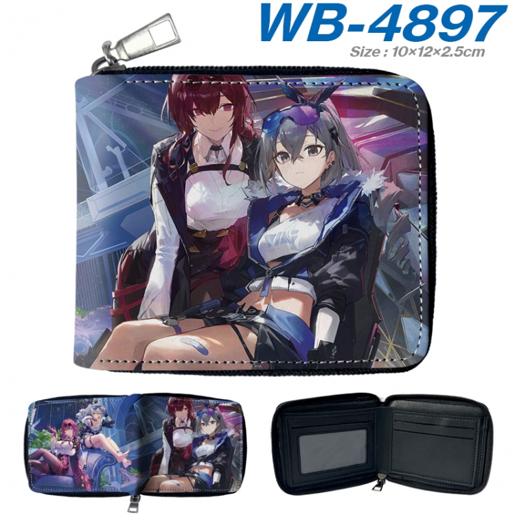 Honkai: Star Rail Anime color short full zip folding wallet 10x12x2.5cm WB-4897A