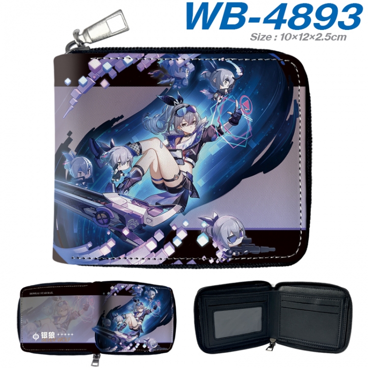 Honkai: Star Rail Anime color short full zip folding wallet 10x12x2.5cm WB-4893A