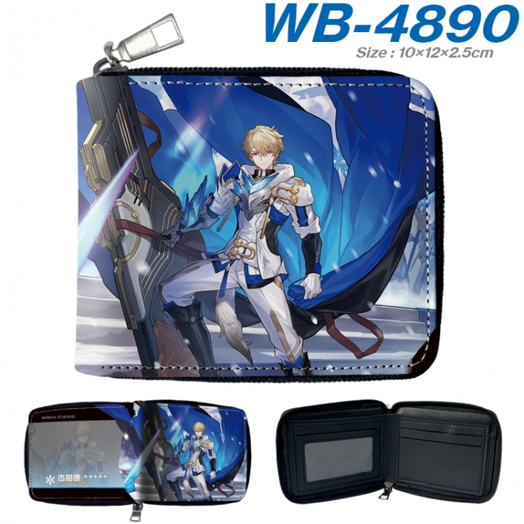 Honkai: Star Rail Anime color short full zip folding wallet 10x12x2.5cm WB-4890A