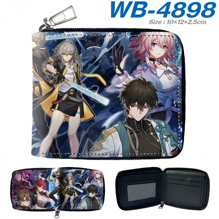 Honkai: Star Rail Anime color short full zip folding wallet 10x12x2.5cm WB-4898A