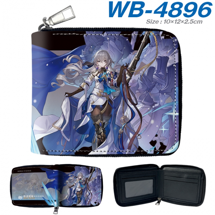Honkai: Star Rail Anime color short full zip folding wallet 10x12x2.5cm WB-4896A