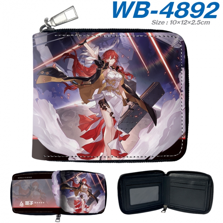 Honkai: Star Rail Anime color short full zip folding wallet 10x12x2.5cm WB-4892A
