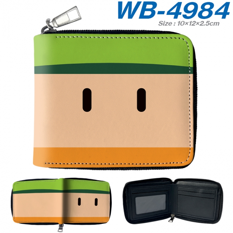 Stumble guys Anime color short full zip folding wallet 10x12x2.5cm WB-4984A