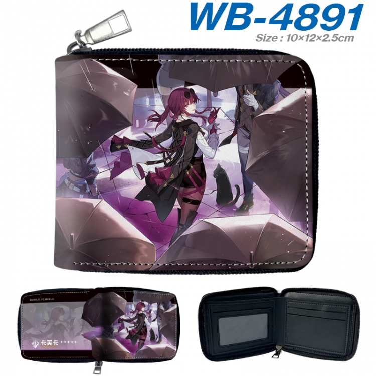 Honkai: Star Rail Anime color short full zip folding wallet 10x12x2.5cm WB-4891A