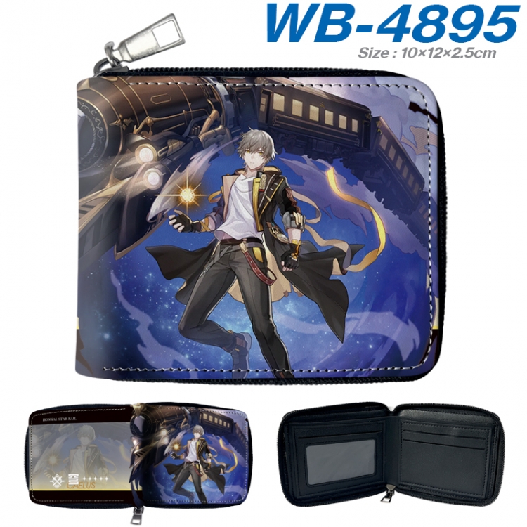 Honkai: Star Rail Anime color short full zip folding wallet 10x12x2.5cm WB-4895A