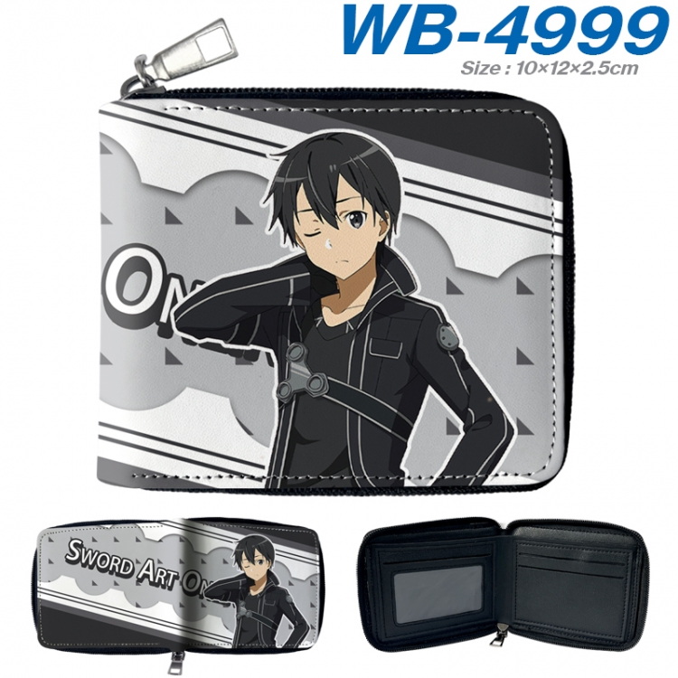 Sword Art Online Anime color short full zip folding wallet 10x12x2.5cm WB-4999A