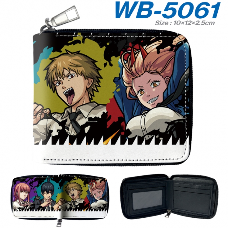 Chainsaw man Anime color short full zip folding wallet 10x12x2.5cm WB-5061A