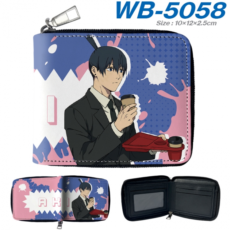 Chainsaw man Anime color short full zip folding wallet 10x12x2.5cm WB-5058A