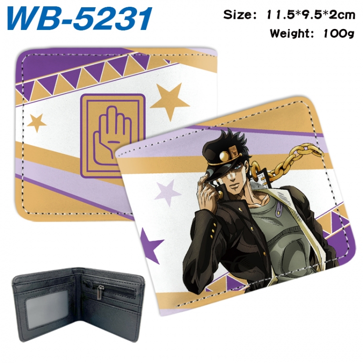 JoJos Bizarre Adventure Animation color PU leather half fold wallet 11.5X9X2CM WB-5231A