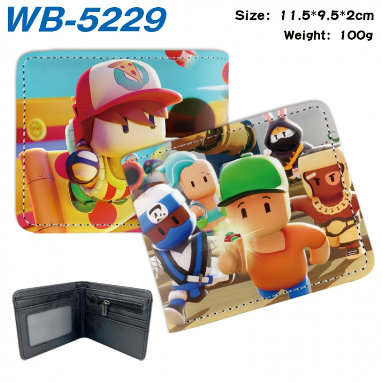 Stumble guys AAnimation color PU leather half fold wallet 11.5X9X2CM WB-5229A