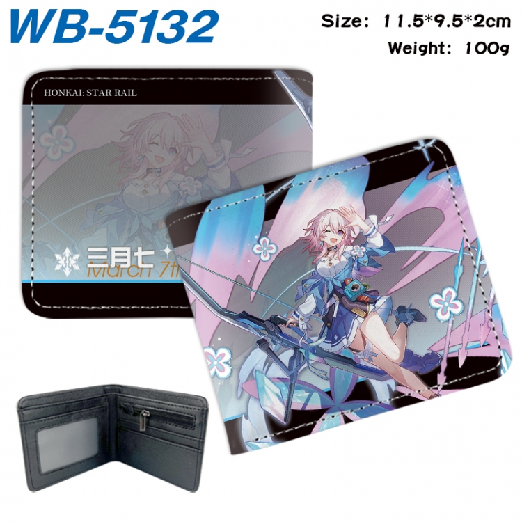 Honkai: Star Rail Animation color PU leather half fold wallet 11.5X9X2CM WB-5132A