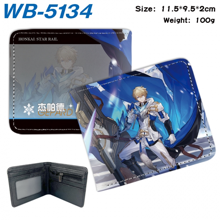 Honkai: Star Rail Animation color PU leather half fold wallet 11.5X9X2CM WB-5134A
