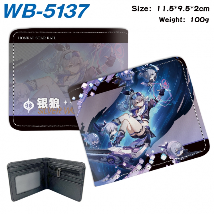 Honkai: Star Rail Animation color PU leather half fold wallet 11.5X9X2CM WB-5137A