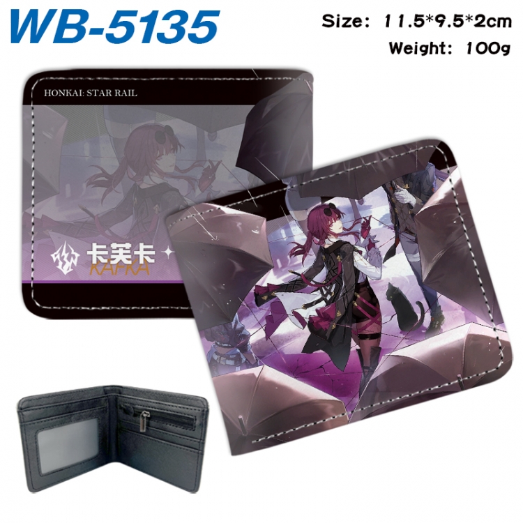 Honkai: Star Rail Animation color PU leather half fold wallet 11.5X9X2CM