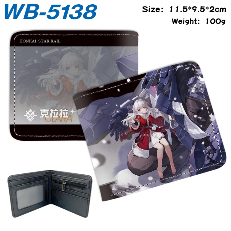 Honkai: Star Rail Animation color PU leather half fold wallet 11.5X9X2CM WB-5138A