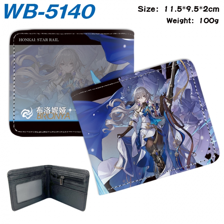 Honkai: Star Rail Animation color PU leather half fold wallet 11.5X9X2CM WB-5140A