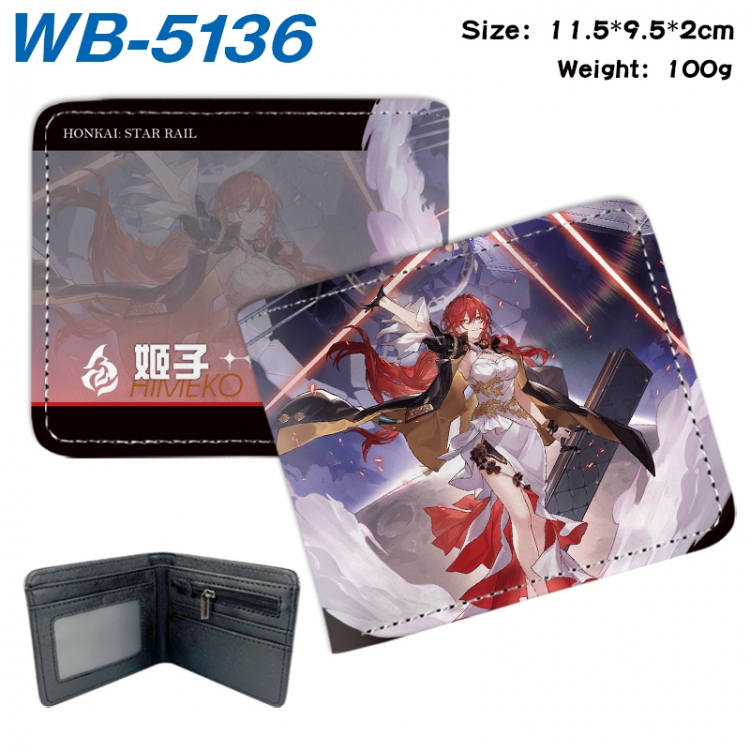 Honkai: Star Rail Animation color PU leather half fold wallet 11.5X9X2CM WB-5136A