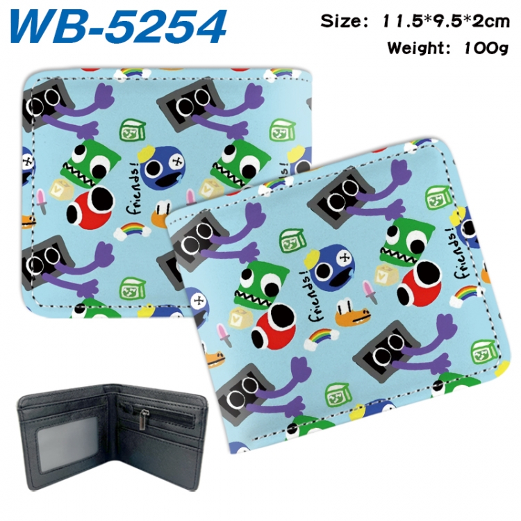Rainbow Friend Animation color PU leather half fold wallet 11.5X9X2CM WB-5254A