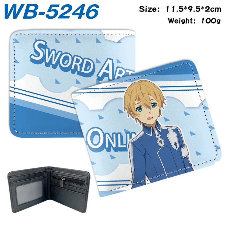 Sword Art Online Animation color PU leather half fold wallet 11.5X9X2CM WB-5246A