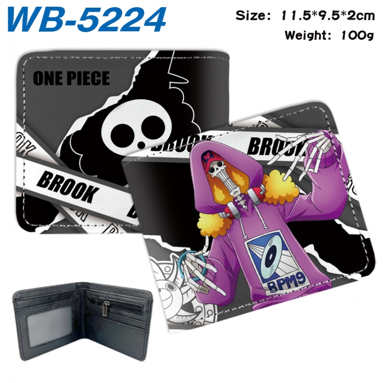 One Piece Animation color PU leather half fold wallet 11.5X9X2CM WB-5224A