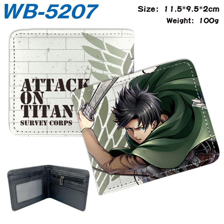 Shingeki no Kyojin Animation color PU leather half fold wallet 11.5X9X2CM  WB-5207A
