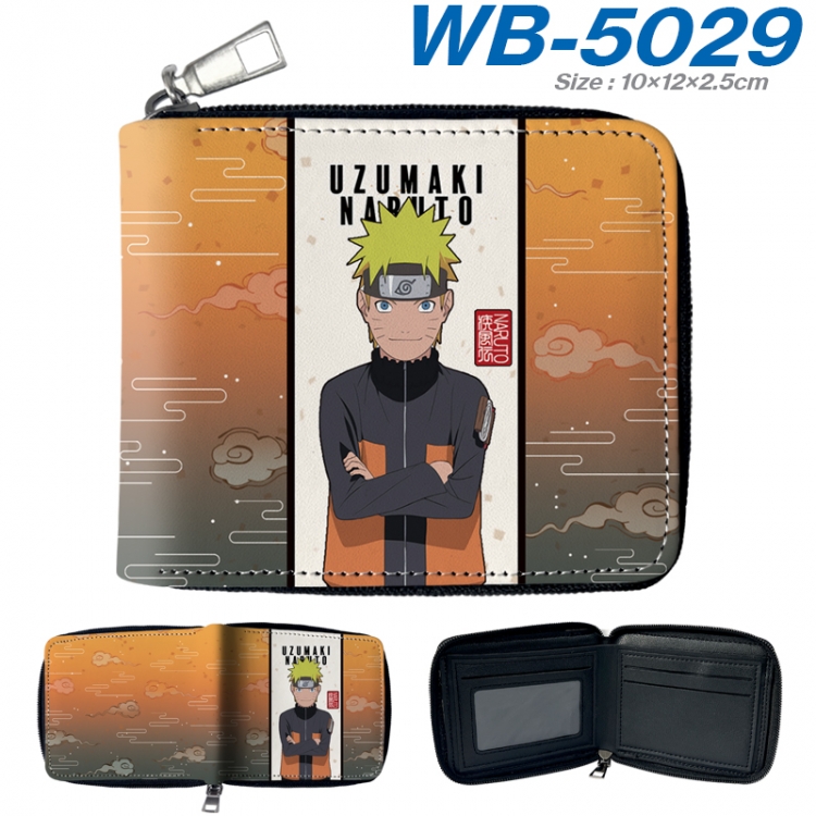 Naruto Anime Full Color Short All Inclusive Zipper Wallet 10x12x2.5cm  WB-5029A
