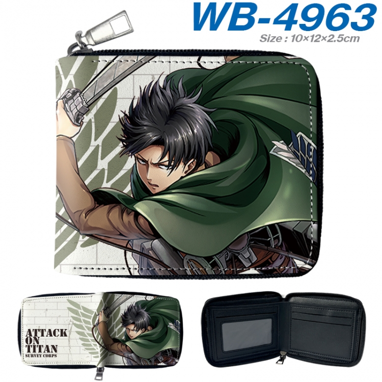 Shingeki no Kyojin Anime Full Color Short All Inclusive Zipper Wallet 10x12x2.5cm WB-4963A