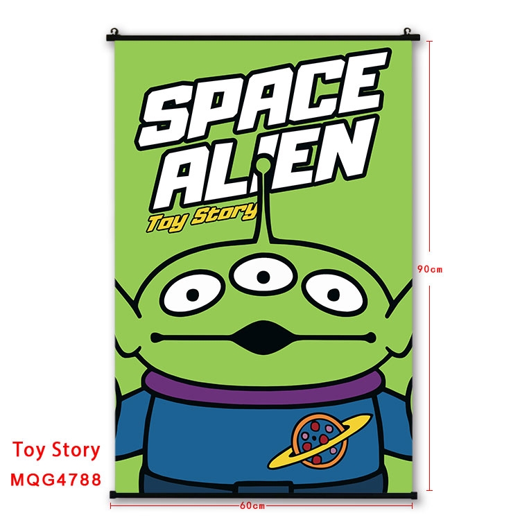 Toy Story Anime black Plastic rod Cloth painting Wall Scroll 60X90CM MQG-4788