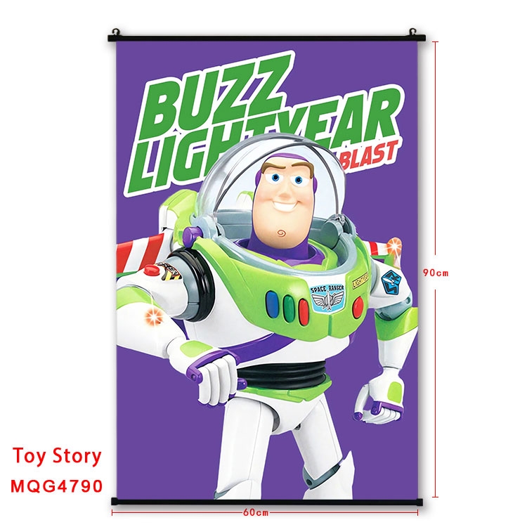 Toy Story Anime black Plastic rod Cloth painting Wall Scroll 60X90CM MQG-4790