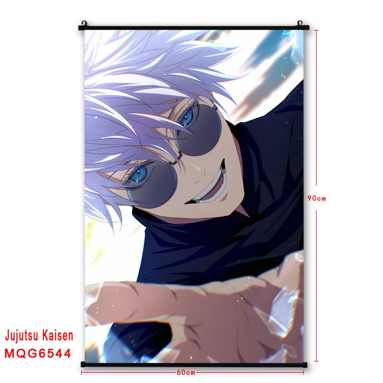 Jujutsu Kaisen Anime black Plastic rod Cloth painting Wall Scroll 60X90CM MQG-6544