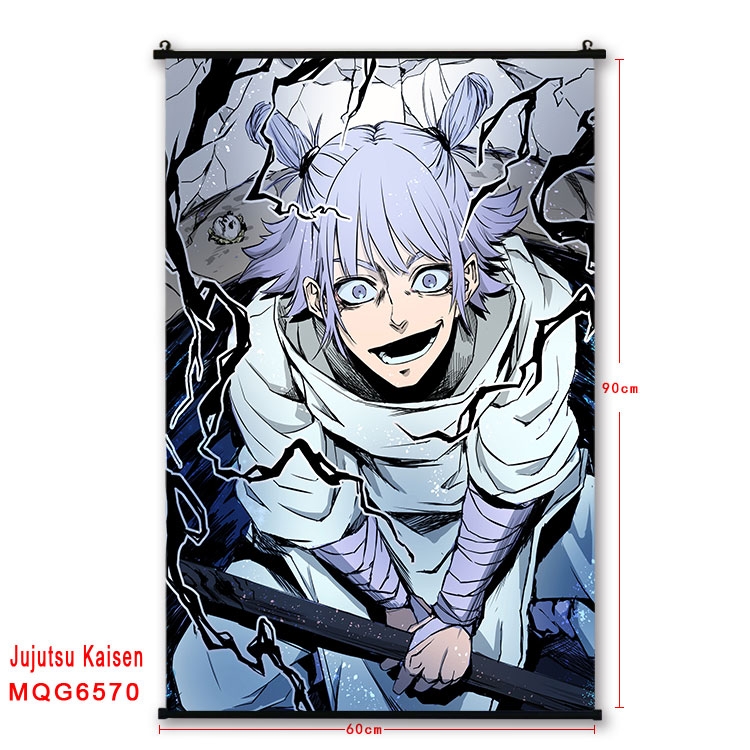 Jujutsu Kaisen Anime black Plastic rod Cloth painting Wall Scroll 60X90CM  MQG-6570