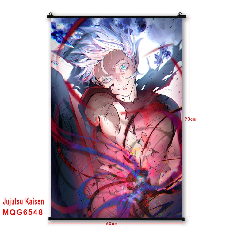 Jujutsu Kaisen Anime black Plastic rod Cloth painting Wall Scroll 60X90CM MQG-6548