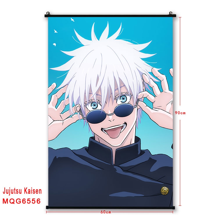 Jujutsu Kaisen Anime black Plastic rod Cloth painting Wall Scroll 60X90CM MQG-6556