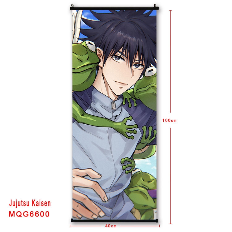 Jujutsu Kaisen Anime black Plastic rod Cloth painting Wall Scroll  40X100CM MQG-6600